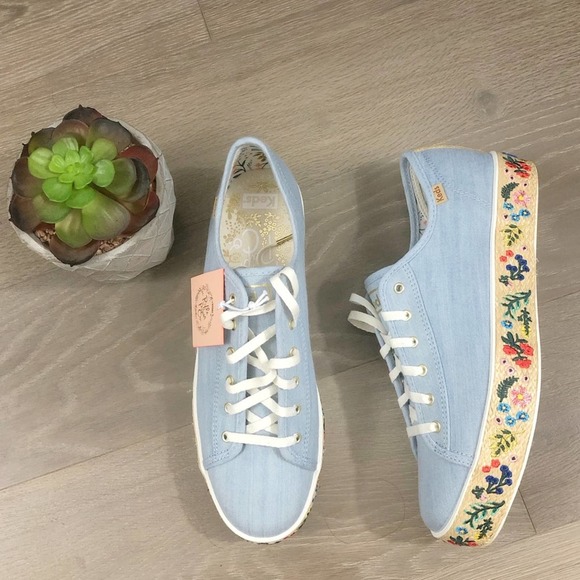 Keds x Rifle Paper Co Denim Rosalie Platform Shoes